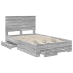 vidaXL Cadre de lit Gris Sonoma 120 x 200 cm Bois d'ingénierie
