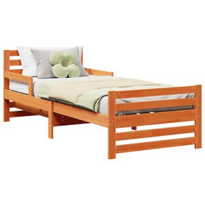 vidaXL Cadre de lit Brun cire 80 x 200 cm Bois d'ingénierie