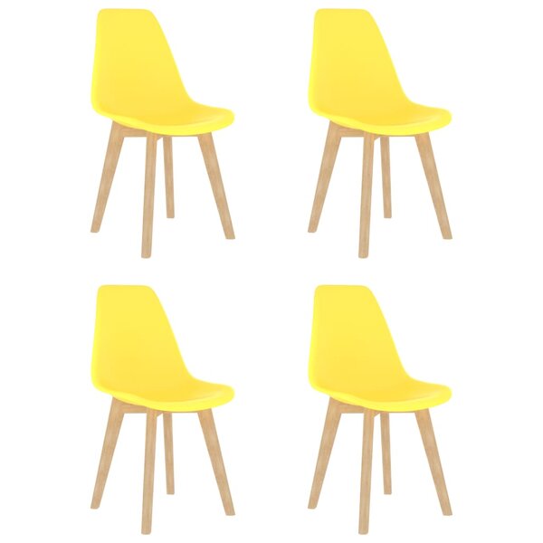 vidaXL Chaises à manger lot de 4 jaune plastique