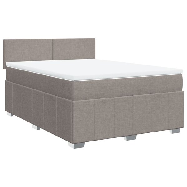 vidaXL Sommier à lattes de lit avec matelas Taupe 140x200 cm Tissu