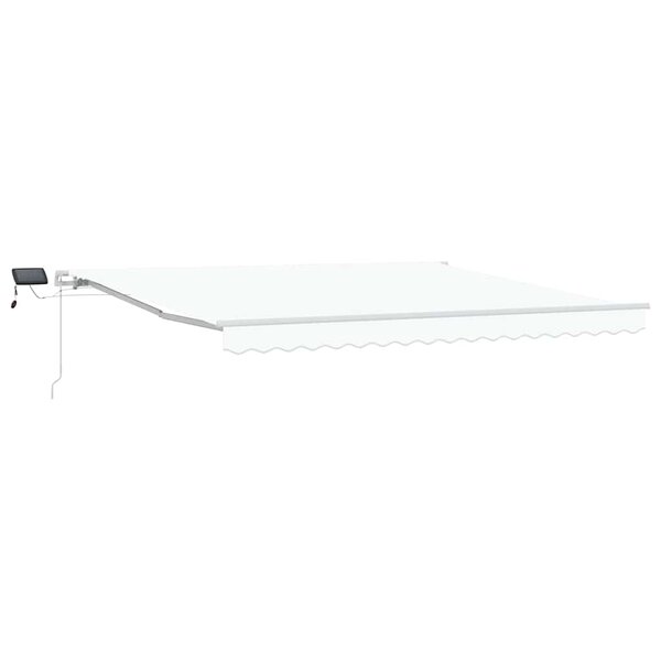 vidaXL Auvent rétractable Blanc 400 × 300 cm Tissu et Aluminium