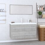 vidaXL Ensemble de meubles de salle de bain 3 Pièces Gris béton
