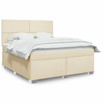 vidaXL Sommier à lattes de lit avec matelas Crème 180x200 cm Tissu
