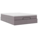 VidaXL Cadre de lit ottoman avec matelas gris 140x200 cm similicuir