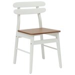 vidaXL Chaise de salle à manger 2 Pièces Blanc et Naturel