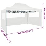 vidaXL Tente de réception pliable avec 3 parois 3x4 m Acier Blanc