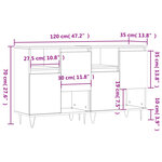 vidaXL Buffets 2 Pièces gris béton bois d'ingénierie