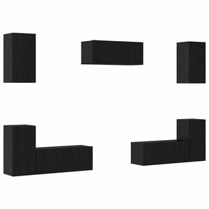 vidaXL Ensemble meuble TV 7 Pièces Chêne noir Bois d'ingénierie