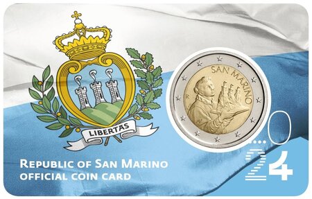 Pièce de monnaie 2 euro Saint-Marin 2024 en coincard