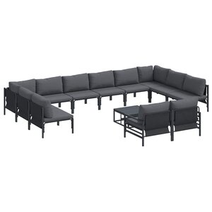 vidaXL Ensemble de canapé de jardin Anthracite Acier
