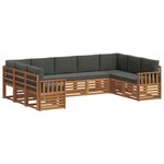 vidaXL Ensemble de canapé d'angle 9 Pièces Naturel et Anthracite