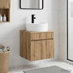 vidaXL Meuble de lavabo mural Chêne artisanal 49 x 44 5 x 65 cm