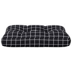 vidaXL Coussin de palette motif à carreaux noir 50x40x12 cm tissu