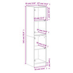vidaXL Buffet avec portes en verre sonoma gris 35x37x142 cm