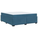 vidaXL Cadre de lit avec matelas Autre Bleu foncé 180 x 200 cm Velours