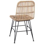 vidaXL Chaise de salle à manger 2 pc Rattan et Acier Naturel