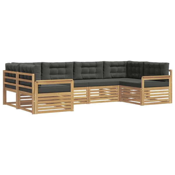 vidaXL Ensemble de canapés d'extérieur 6 pc Blanc et anthracite