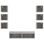 vidaXL Unités murales TV avec LED 8 Pièces gris sonoma bois d'ingénierie