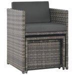 vidaXL Ensemble à manger d'extérieur 7Pièces coussins Résine tressée Gris