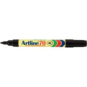 Marqueur '70' Permanent Indélébile Corps Alu Pointe Conique 1 5 mm Noir ARTLINE