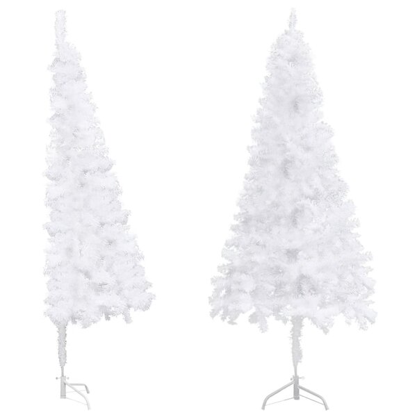 vidaXL Sapin de Noël artificiel d'angle Blanc 150 cm PVC