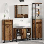 vidaXL Cabinet de salle de bain Bois Ancien 40 x 30 x 180 cm