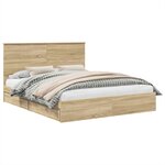 vidaXL Lit de Rangement Chêne Sonoma 160 x 200 cm Bois d'ingénierie