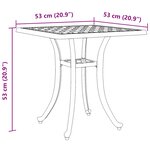 vidaXL Table de jardin bronze 53x53x53 cm aluminium coulé
