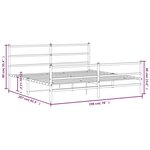 vidaXL Cadre de lit métal sans matelas avec pied de lit noir 193x203cm