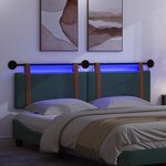 vidaXL Tête de lit suspendue Avec lumière LED Vert foncé PU antique