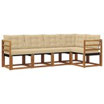 vidaXL Ensemble de canapés d'extérieur 5 Pièces Naturel et Beige