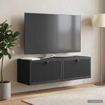 vidaXL Meuble TV mural Noir 98 x 31 x 30 cm Bois d'ingénierie