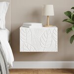 vidaXL Cabinet de chevet mural Blanc 49 x 34 5 x 20 cm