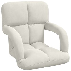 vidaXL Fauteuil de sol ajustable Crème Velours