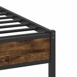 vidaXL Cadre de lit sans matelas chêne fumé 100x200 cm bois ingénierie