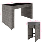 Tectake salon de jardin ibiza 6 places avec 2 sets de housses + housse de protection - gris