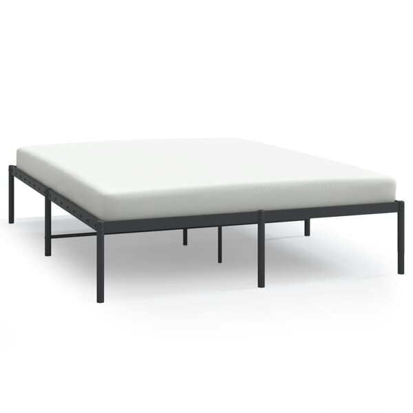 vidaXL Cadre de lit métal noir 140x190 cm