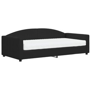 vidaXL Lit de jour avec matelas noir 100x200 cm tissu