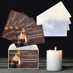 Lot 5 cartes remerciements condoléances +5 enveloppes blanches format 9x14cm