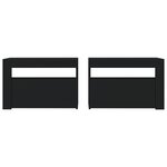 vidaXL Tables de chevet 2 Pièces avec LED Noir 60x35x40 cm