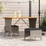 vidaXL Table de jardin avec dessus en bois d'acacia gris 105x75x72 cm