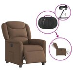 vidaXL Fauteuil inclinable électrique Marron Tissu