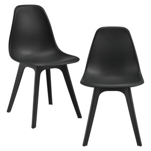Set de 2 chaises de cuisine salle à manger plastique 83 cm noir 03_0003631