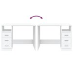 vidaXL Bureau avec tiroirs Blanc 102x50x76 cm Bois d'ingénierie