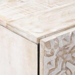 vidaXL Buffet Haut Blanc 40 x 33 5 x 110 cm Bois de mangue massif