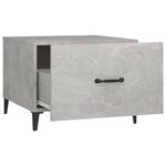vidaXL Table basse avec pieds en métal Gris béton 50x50x40 cm