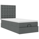 vidaXL Cadre de lit ottoman avec matelas gris foncé 100x200 cm tissu