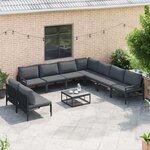 vidaXL Ensemble de canapé de jardin 10 Pièces Anthracite Acier