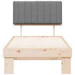vidaXL Cadre de lit avec tête de lit rembourrée Gris clair 90 x 190 cm