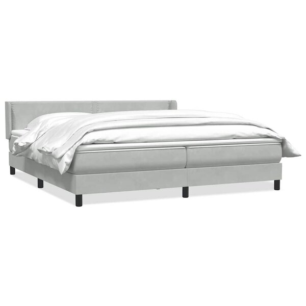 vidaXL Sommier à lattes de lit et matelas gris clair 180x220cm velours